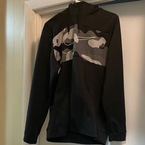 Nike Black and Gray Camouflage Hoodie
